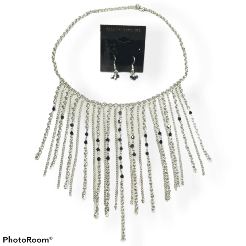 🔥 2/$30🔥First Class Fringe Blue Necklace Set